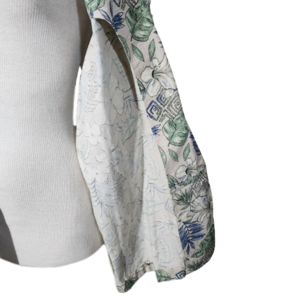 Blazer Floral Vintage Oversized Beige and Blue Plus Size 1X - Picture 9 of 13